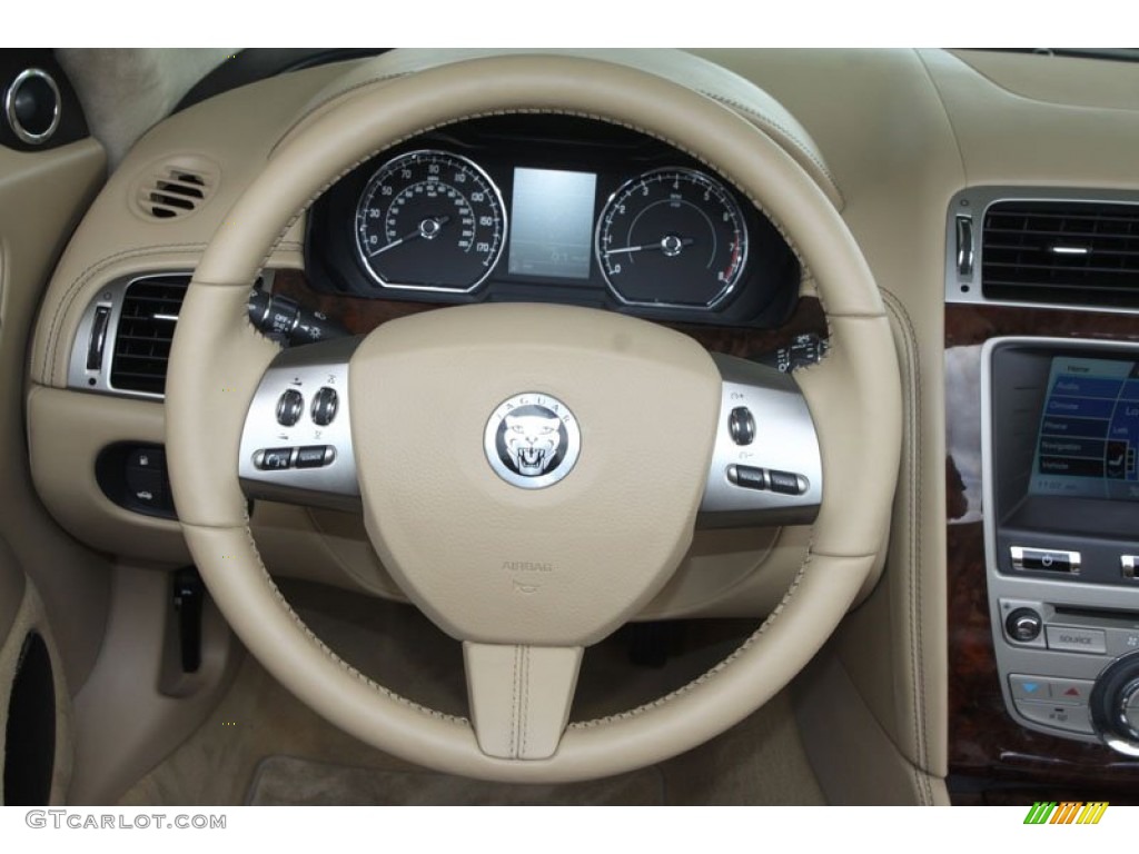 2011 Jaguar XK XK Convertible Caramel/Caramel Steering Wheel Photo #56051663