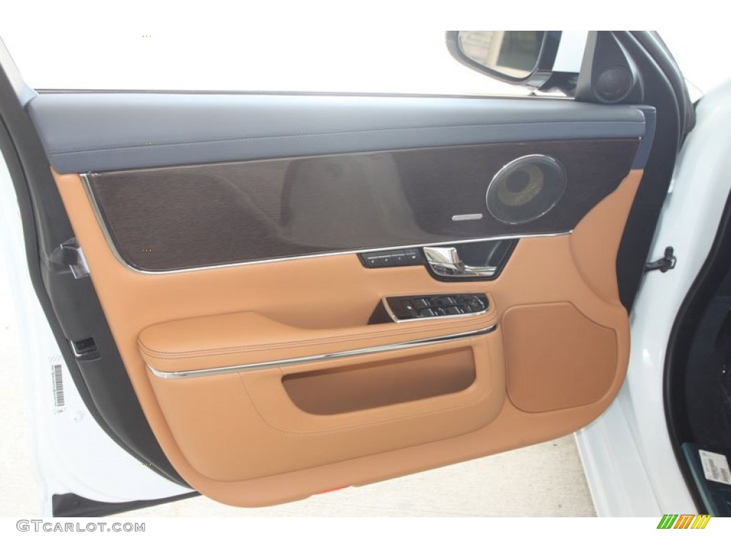 2012 Jaguar XJ XJL Supercharged London Tan/Navy Door Panel Photo #56055546