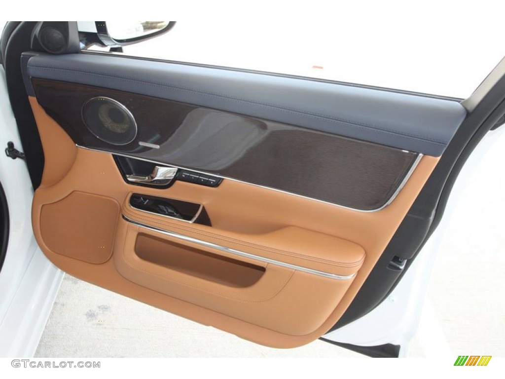 2012 Jaguar XJ XJL Supercharged London Tan/Navy Door Panel Photo #56055626