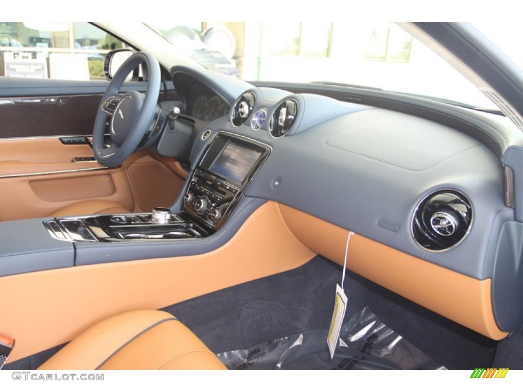 2012 Jaguar XJ XJL Supercharged London Tan/Navy Dashboard Photo #56055635