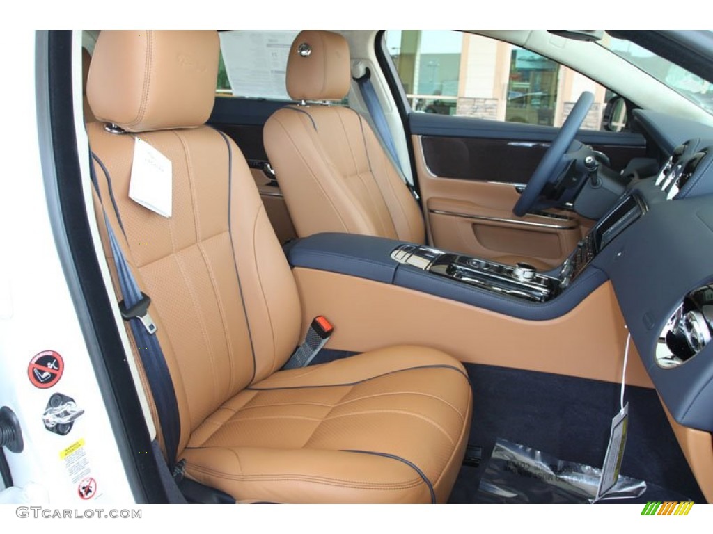 London Tan/Navy Interior 2012 Jaguar XJ XJL Supercharged Photo #56055644