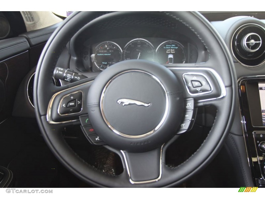 2012 Jaguar XJ XJL Supercharged Jet Steering Wheel Photo #56055818