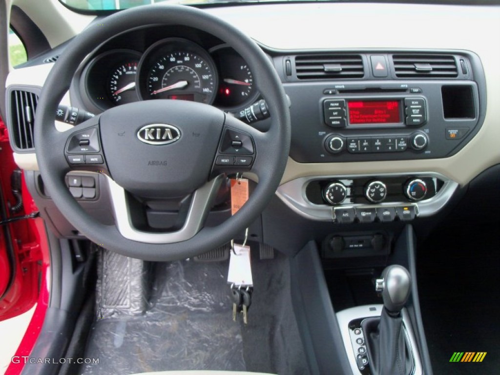 2012 Kia Rio Rio5 LX Hatchback Beige Dashboard Photo #56055877