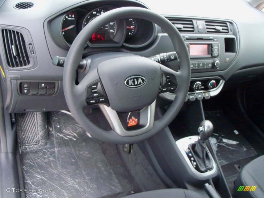 2012 Kia Rio Rio5 LX Hatchback Black Dashboard Photo #56056130