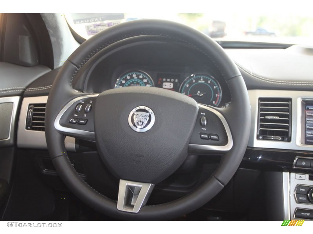 2012 Jaguar XF Supercharged Warm Charcoal/Warm Charcoal Steering Wheel Photo #56056301
