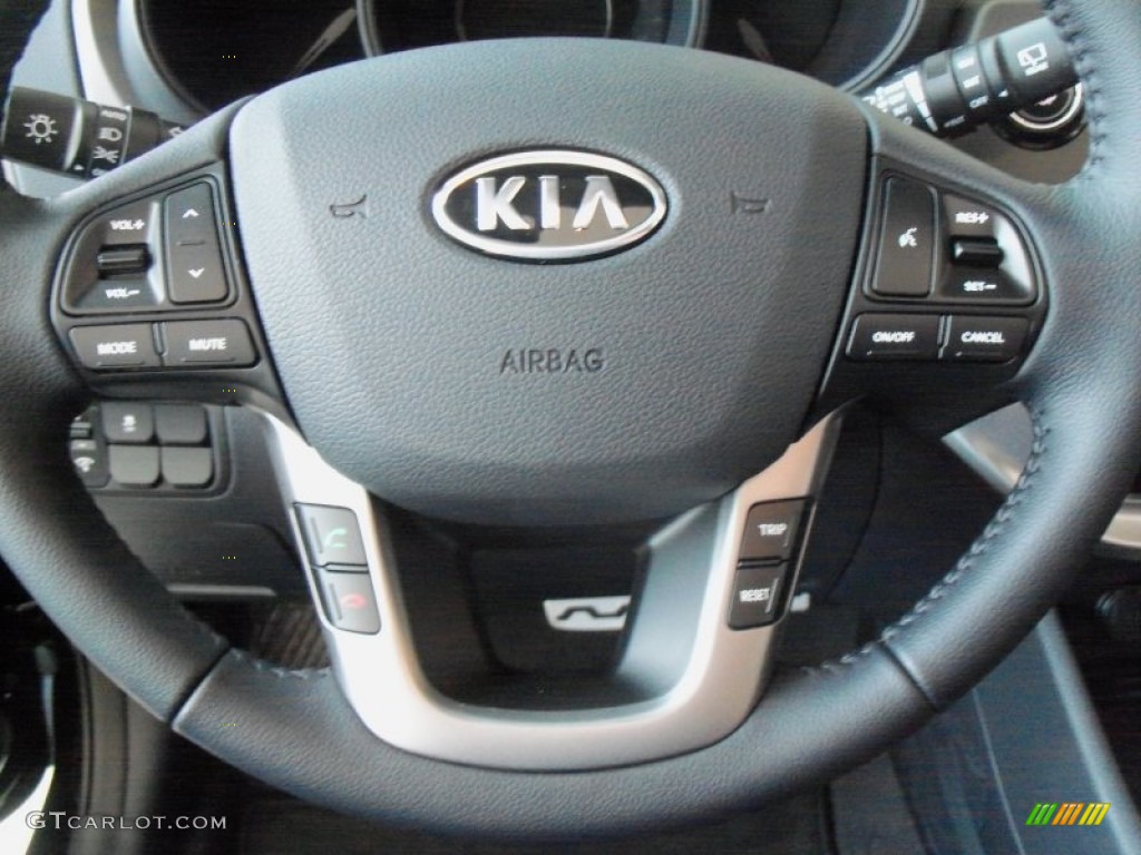 2012 Kia Rio Rio5 SX Hatchback Black Steering Wheel Photo #56056304