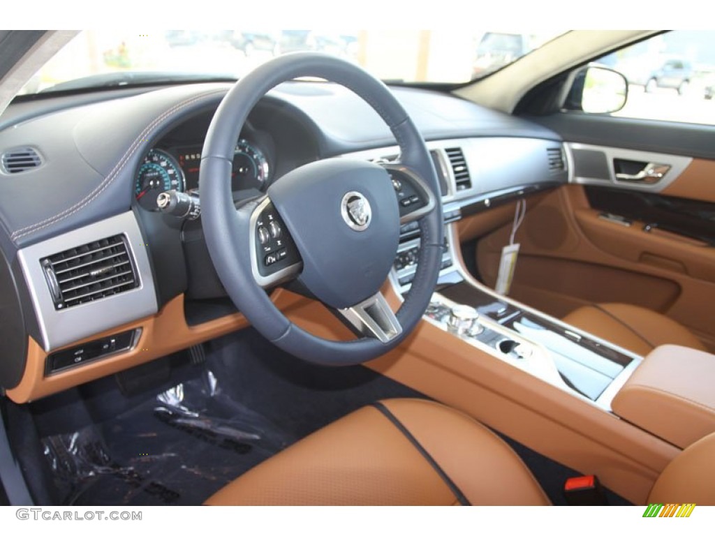 London Tan/Navy Interior 2012 Jaguar XF Supercharged Photo #56056379
