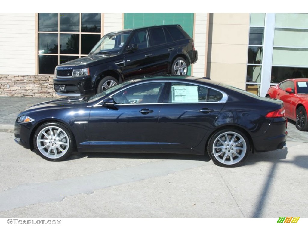 2012 XF Supercharged - Azurite Blue Metallic / London Tan/Navy photo #7