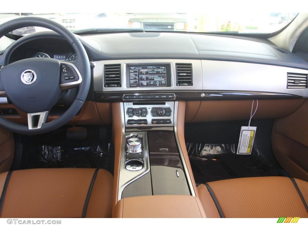 2012 Jaguar XF Supercharged London Tan/Navy Dashboard Photo #56056517