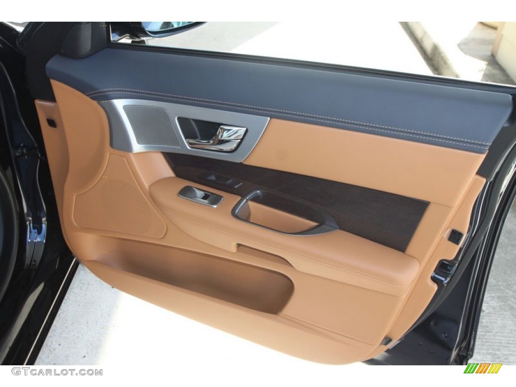2012 Jaguar XF Supercharged London Tan/Navy Door Panel Photo #56056571