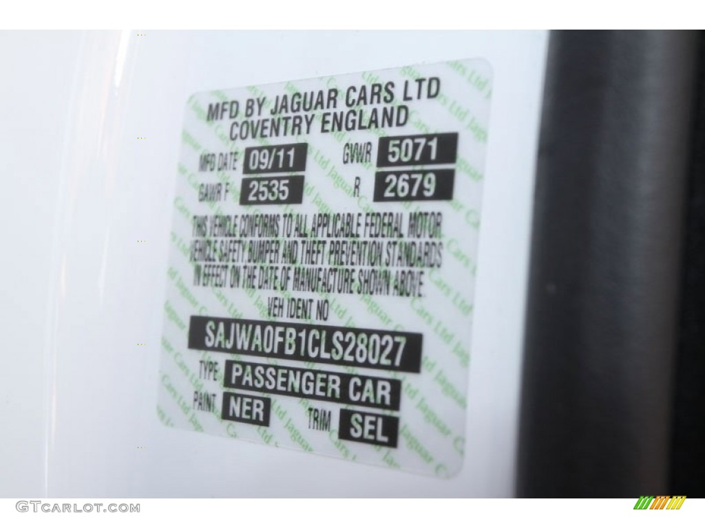 2012 XF Color Code NER for Polaris White Photo #56058471
