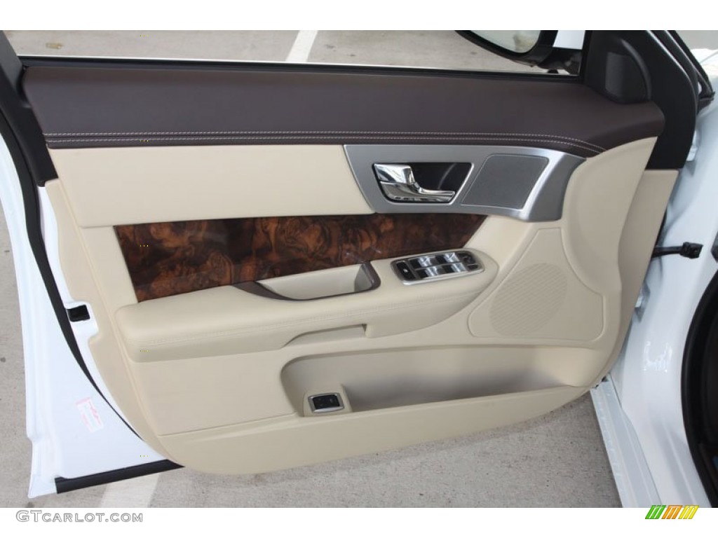 2012 Jaguar XF Portfolio Barley/Truffle Door Panel Photo #56059205