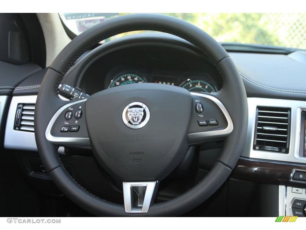 2012 Jaguar XF Portfolio Warm Charcoal/Warm Charcoal Steering Wheel Photo #56059499