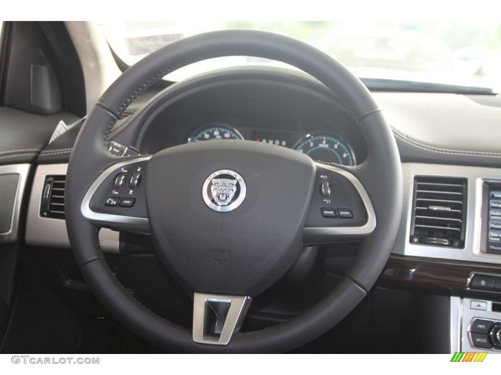 2012 Jaguar XF Portfolio Warm Charcoal/Warm Charcoal Steering Wheel Photo #56059752