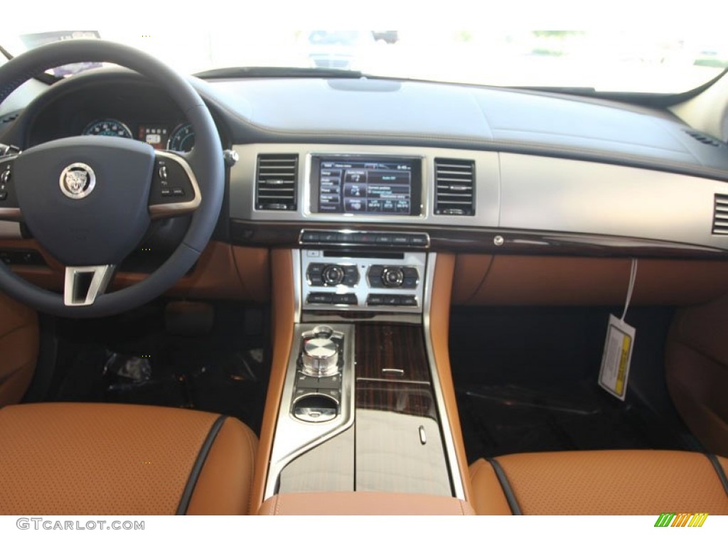 2012 Jaguar XF Portfolio London Tan/Navy Dashboard Photo #56060147