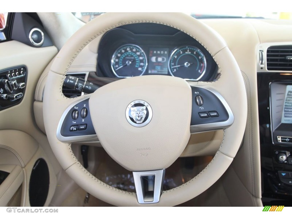 2012 Jaguar XK XK Coupe Caramel/Caramel Steering Wheel Photo #56061104