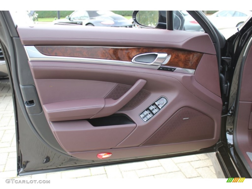 2012 Porsche Panamera Turbo Marsala Red Door Panel Photo #56061710