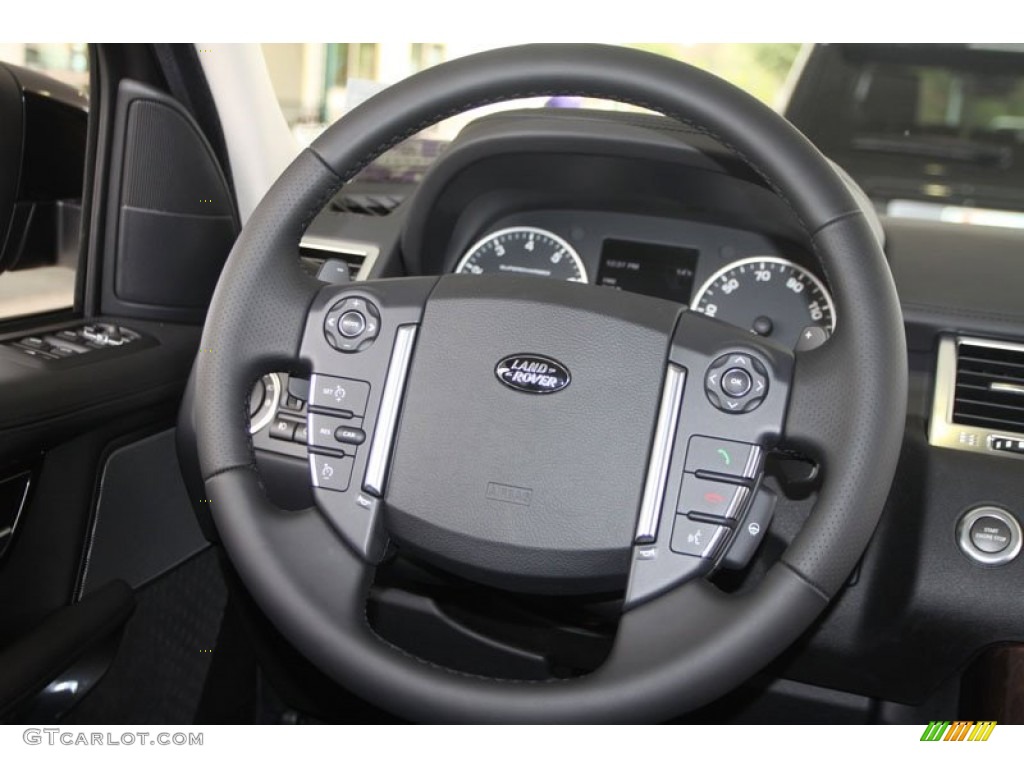 2012 Land Rover Range Rover Sport Supercharged Ebony Steering Wheel Photo #56062184