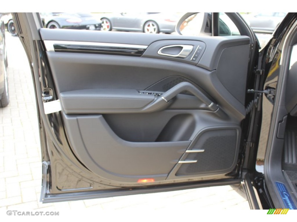 2012 Porsche Cayenne S Hybrid Black Door Panel Photo #56062614