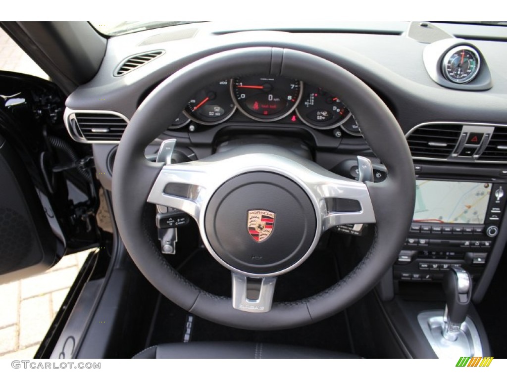 2012 Porsche 911 Carrera GTS Cabriolet Black Steering Wheel Photo #56062981