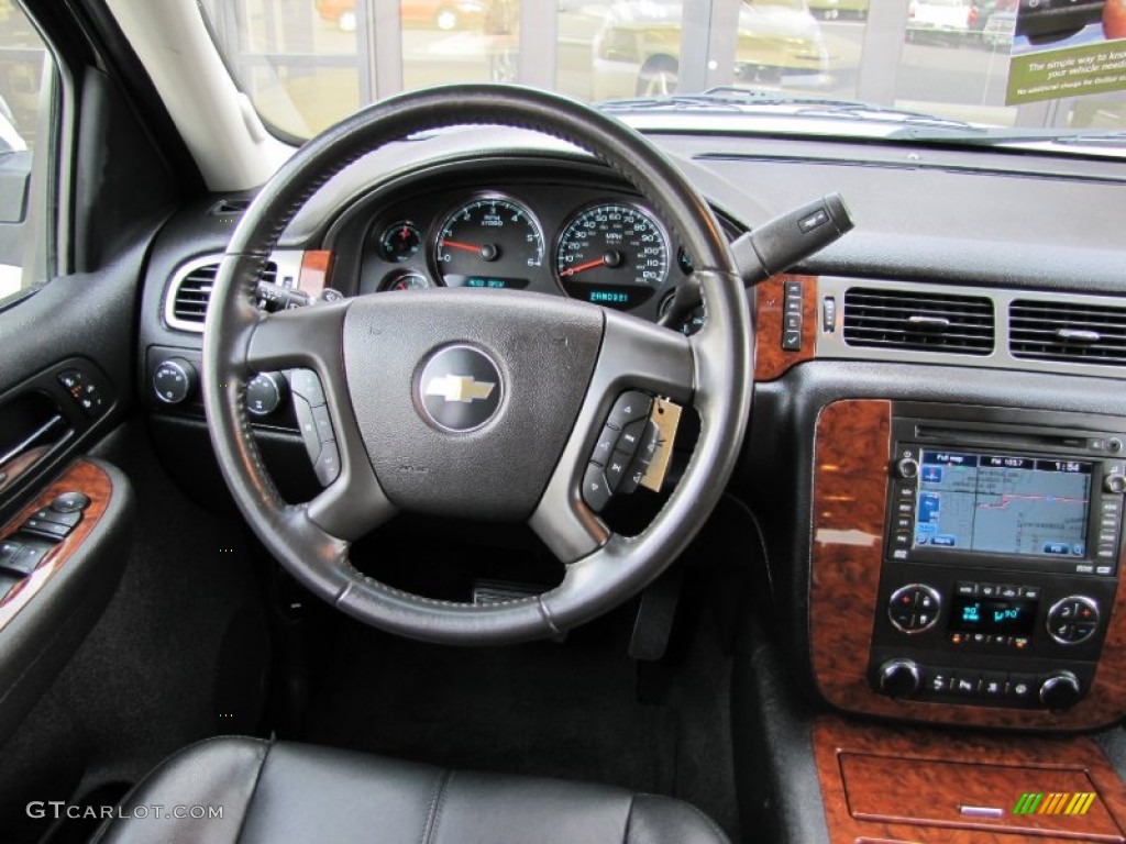 2008 Chevrolet Suburban 1500 LTZ 4x4 Ebony Steering Wheel Photo #56064941