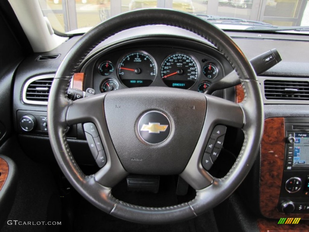 2008 Chevrolet Suburban 1500 LTZ 4x4 Ebony Steering Wheel Photo #56064947