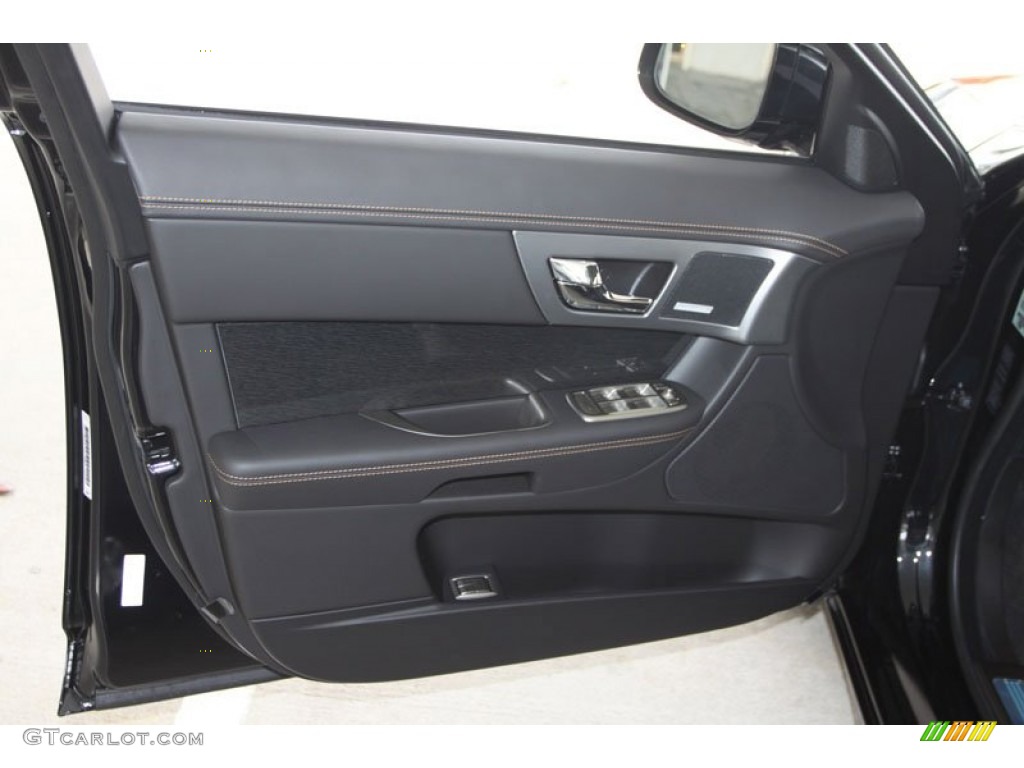2011 Jaguar XF XFR Sport Sedan London Tan/Warm Charcoal Door Panel Photo #56065457