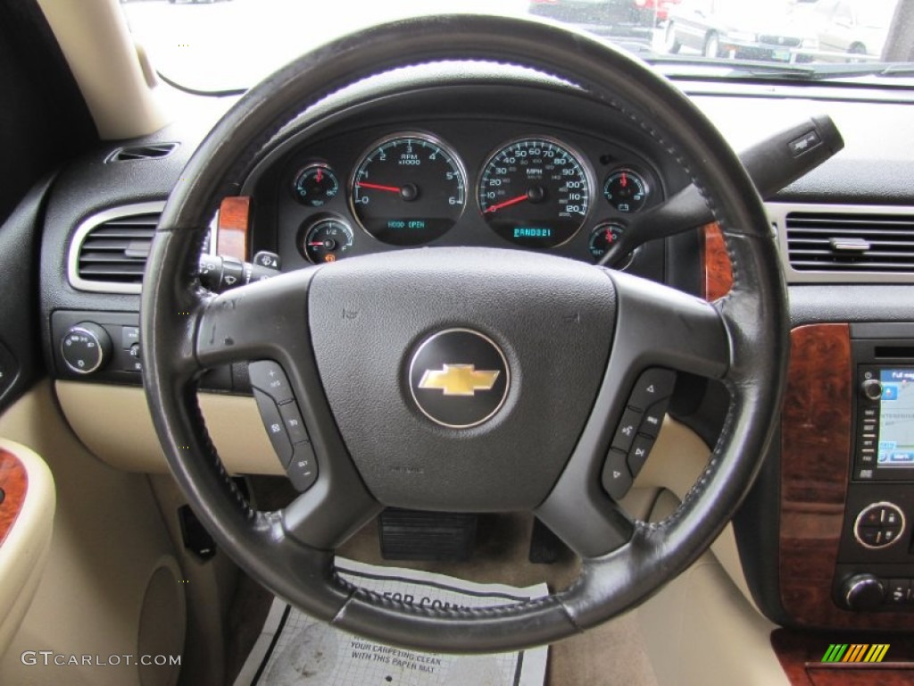 2008 Chevrolet Suburban 1500 LTZ 4x4 Light Cashmere/Ebony Steering Wheel Photo #56065691