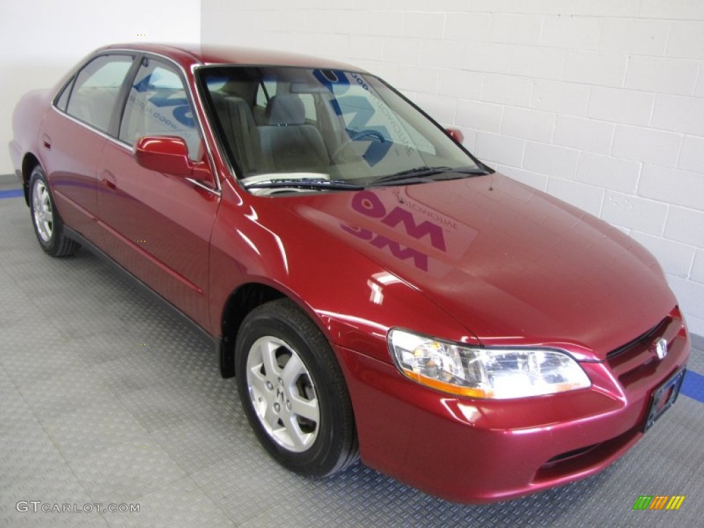 2000 Accord SE Sedan - Ruby Red Pearl / Ivory photo #1