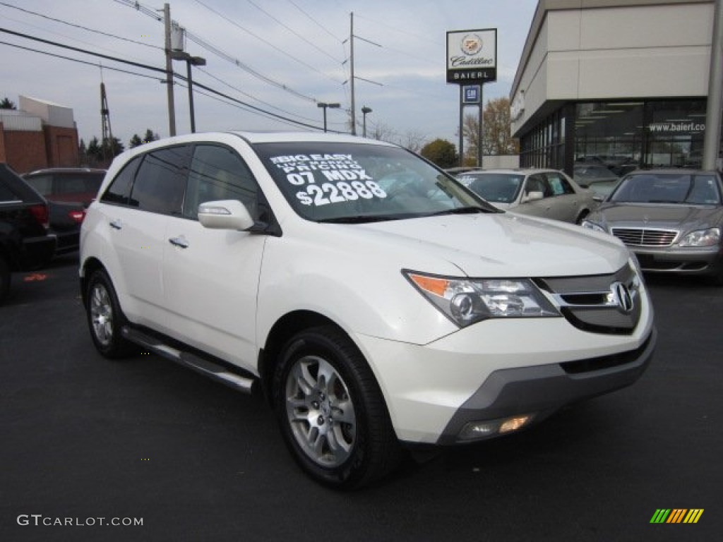 2007 MDX Technology - Aspen White Pearl / Taupe photo #1