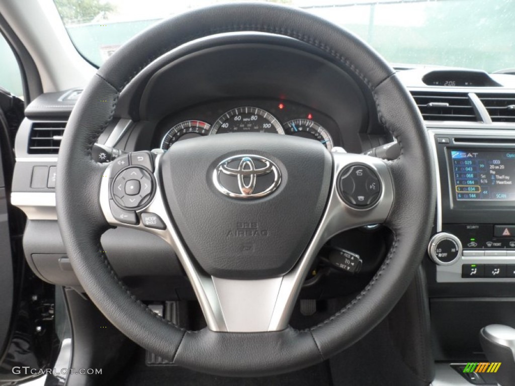 2012 Toyota Camry SE V6 Black/Ash Steering Wheel Photo #56078102