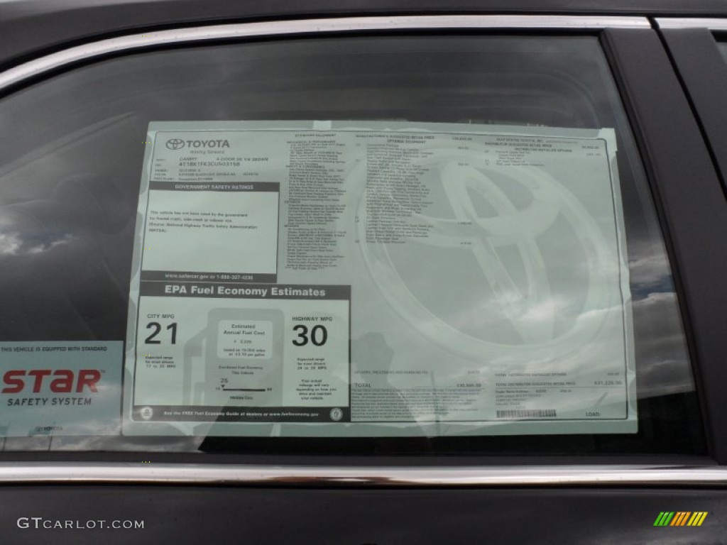 2012 Toyota Camry SE V6 Window Sticker Photo #56078129