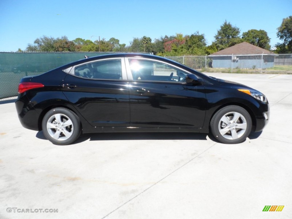 2012 Elantra GLS - Black Noir Pearl / Gray photo #2