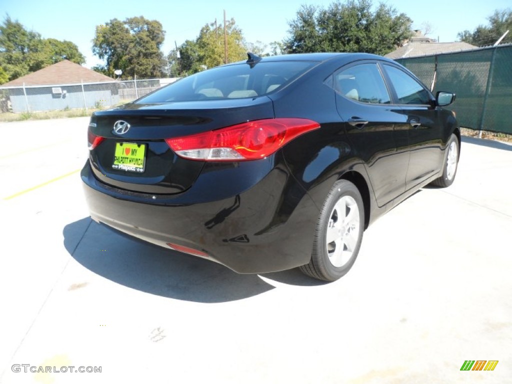 2012 Elantra GLS - Black Noir Pearl / Gray photo #3