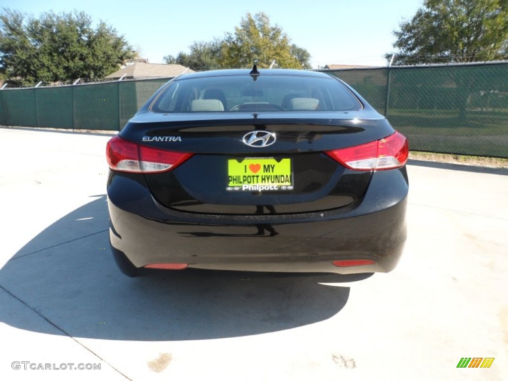 2012 Elantra GLS - Black Noir Pearl / Gray photo #4