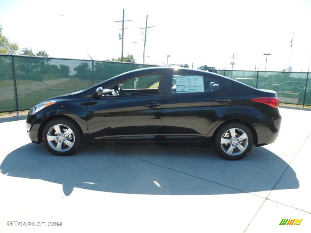 2012 Elantra GLS - Black Noir Pearl / Gray photo #6