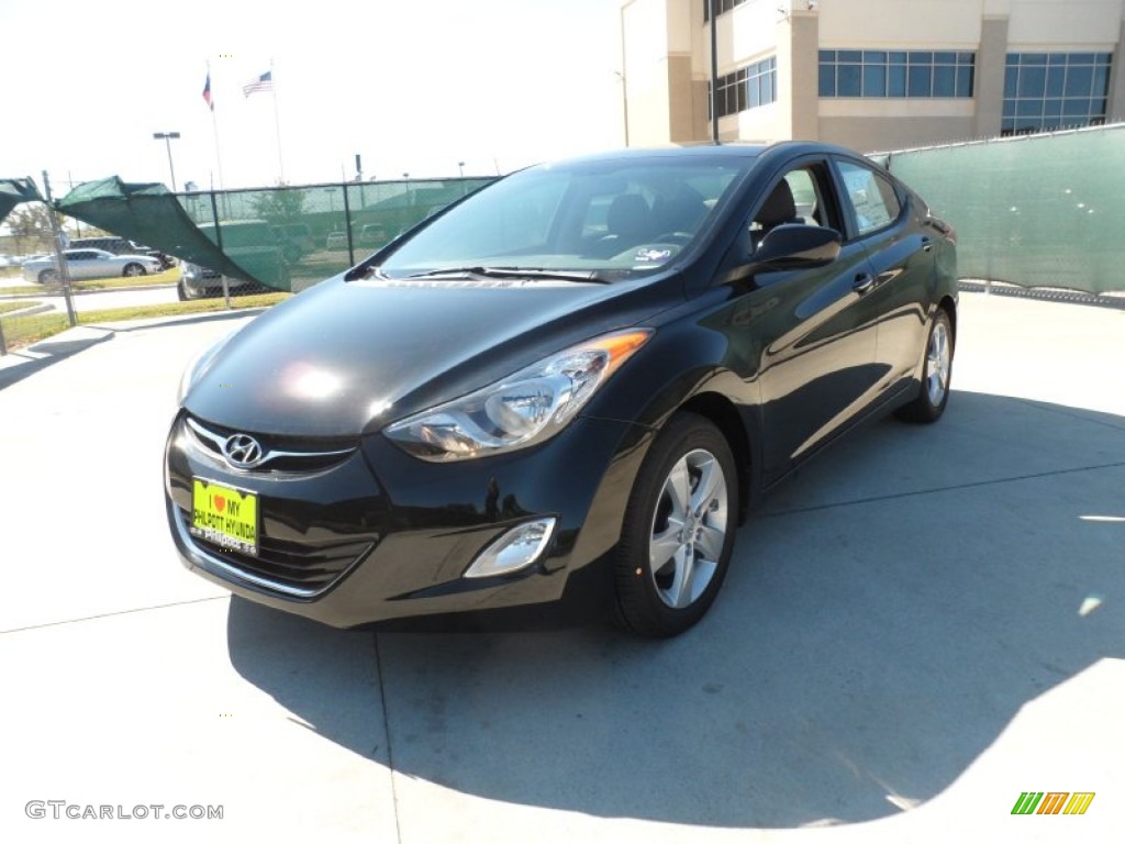 2012 Elantra GLS - Black Noir Pearl / Gray photo #7