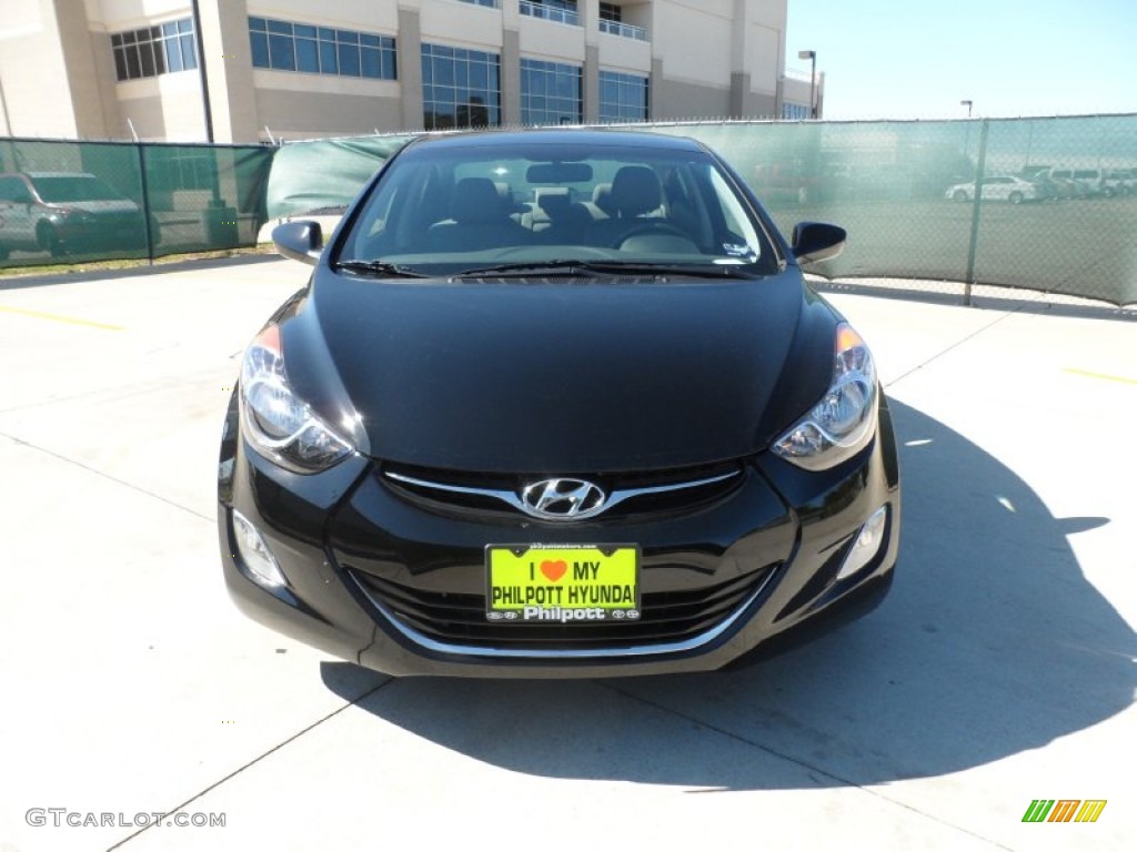 2012 Elantra GLS - Black Noir Pearl / Gray photo #8