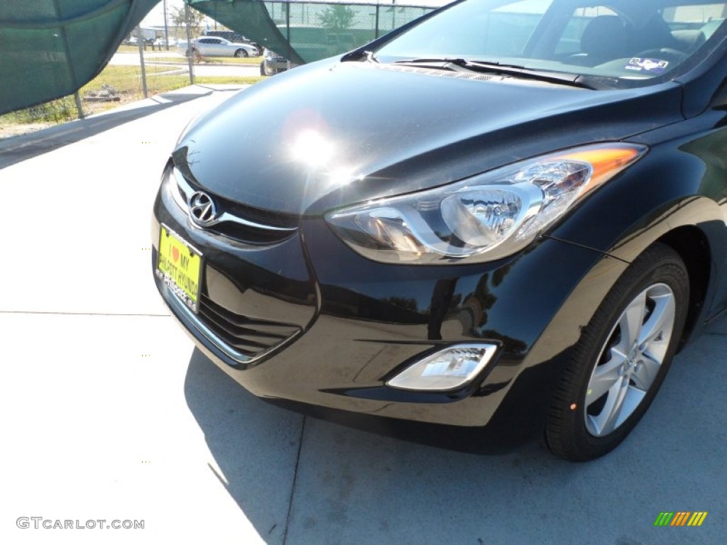 2012 Elantra GLS - Black Noir Pearl / Gray photo #10