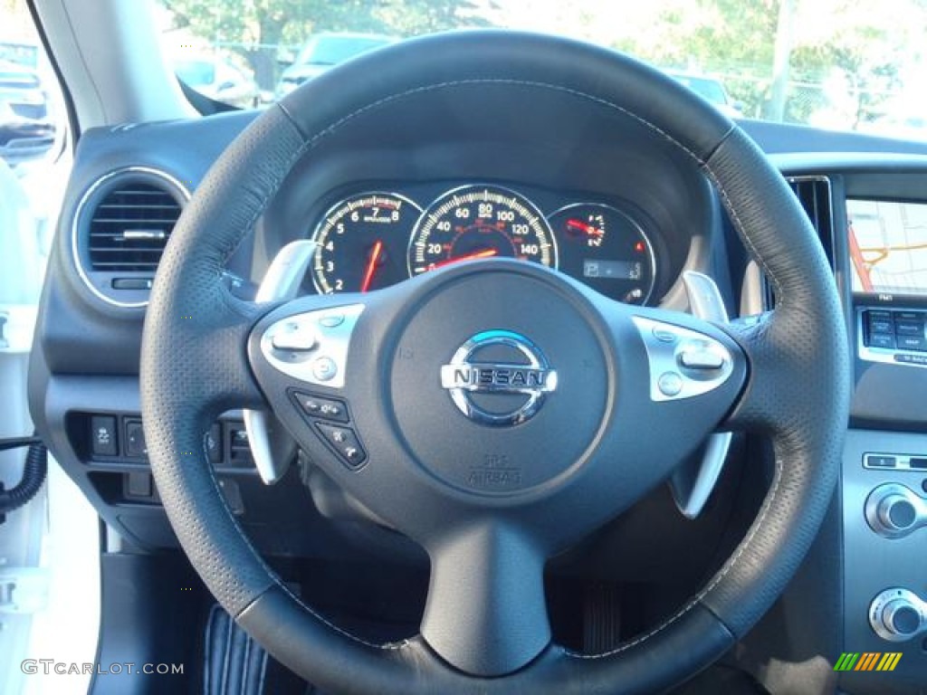 2012 Nissan Maxima 3.5 SV Sport Charcoal Steering Wheel Photo #56078603