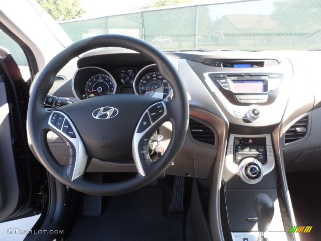 2012 Elantra GLS - Black Noir Pearl / Gray photo #25