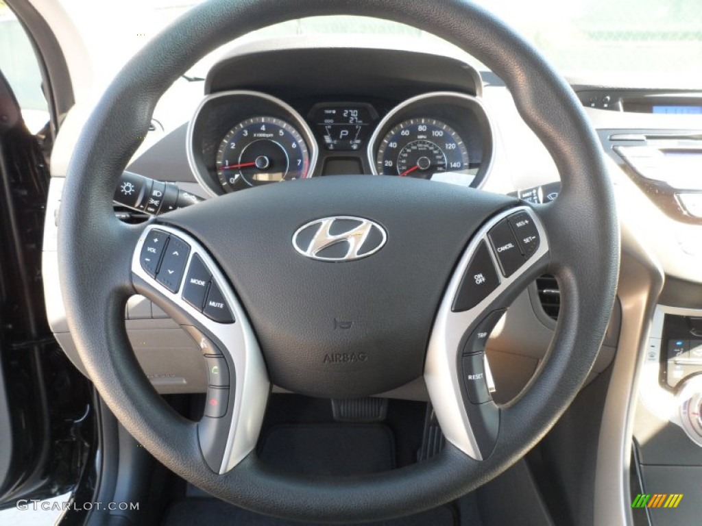 2012 Elantra GLS - Black Noir Pearl / Gray photo #30