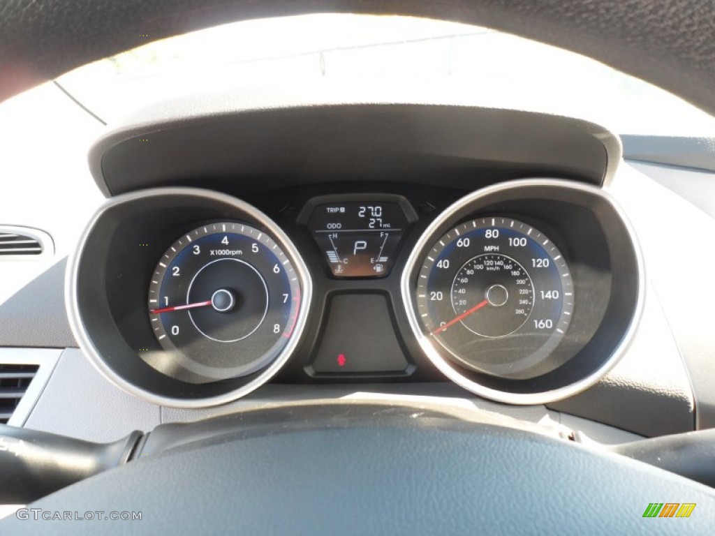 2012 Elantra GLS - Black Noir Pearl / Gray photo #31