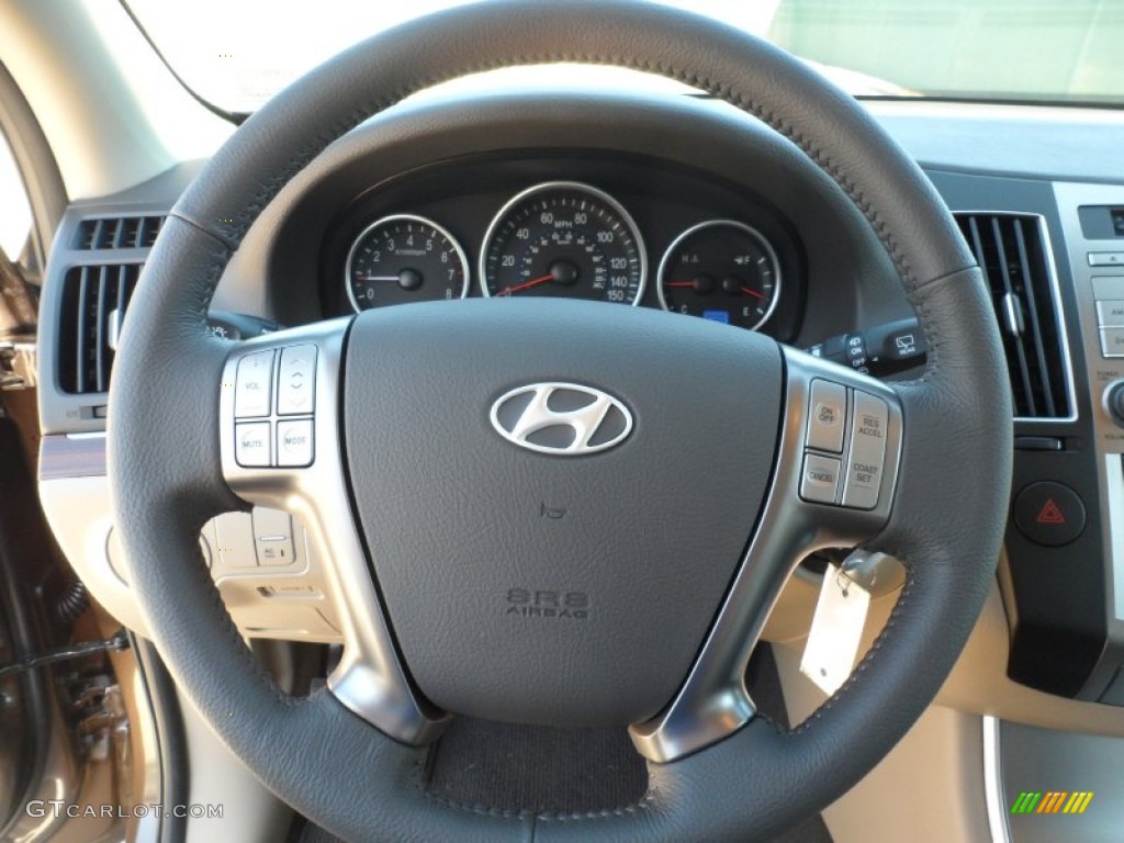 2012 Hyundai Veracruz Limited Beige Steering Wheel Photo #56079167