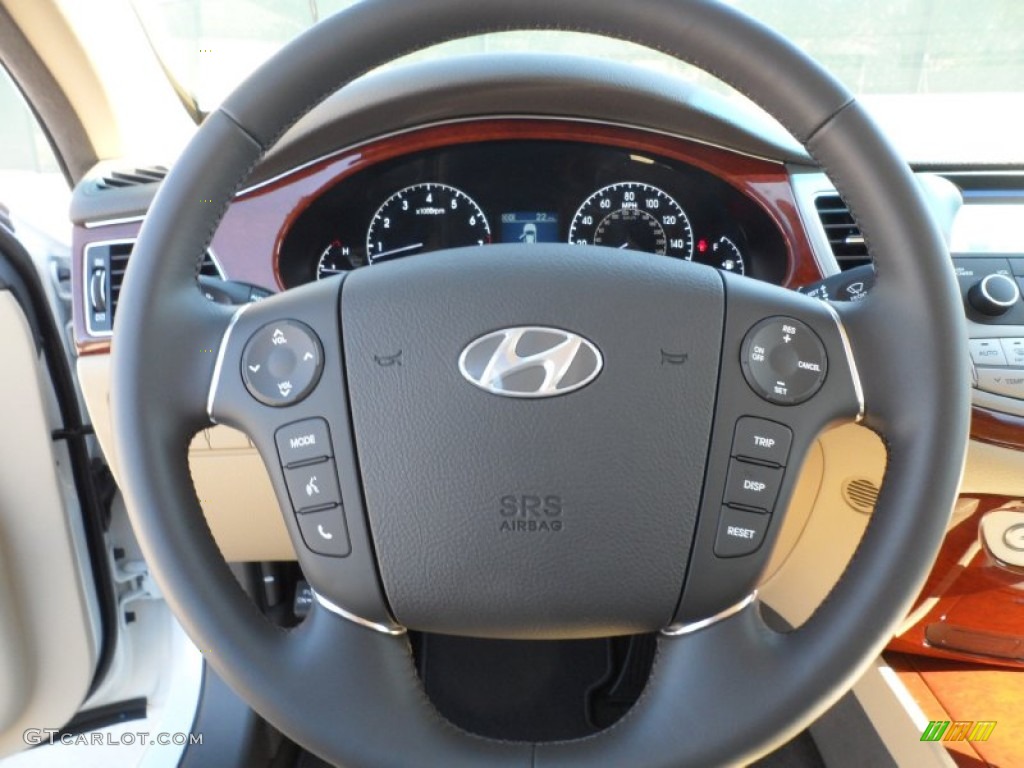 2012 Hyundai Genesis 3.8 Sedan Cashmere Steering Wheel Photo #56079611
