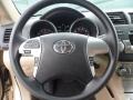 2012 Toyota Highlander Sand Beige Interior Steering Wheel Photo
