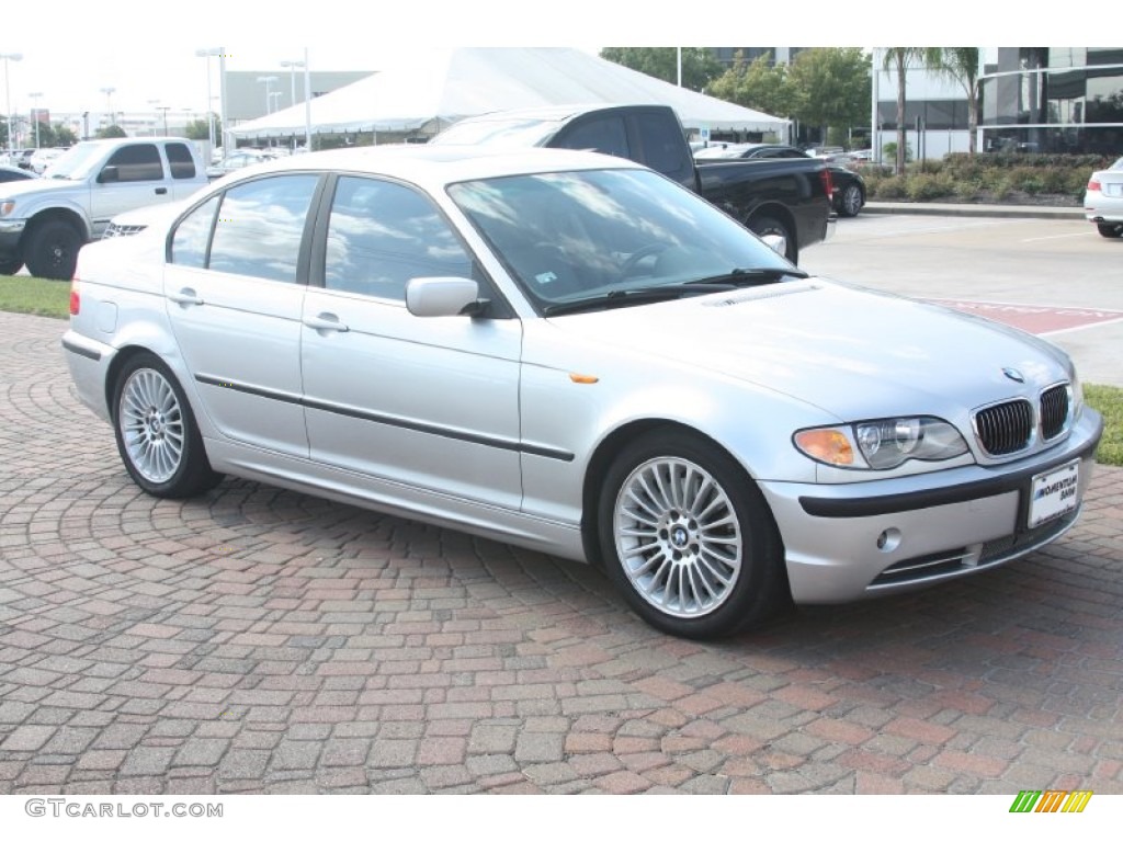 2002 3 Series 330i Sedan - Titanium Silver Metallic / Grey photo #4