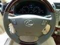 2012 Lexus LS Parchment/Medium Brown Walnut Interior Steering Wheel Photo