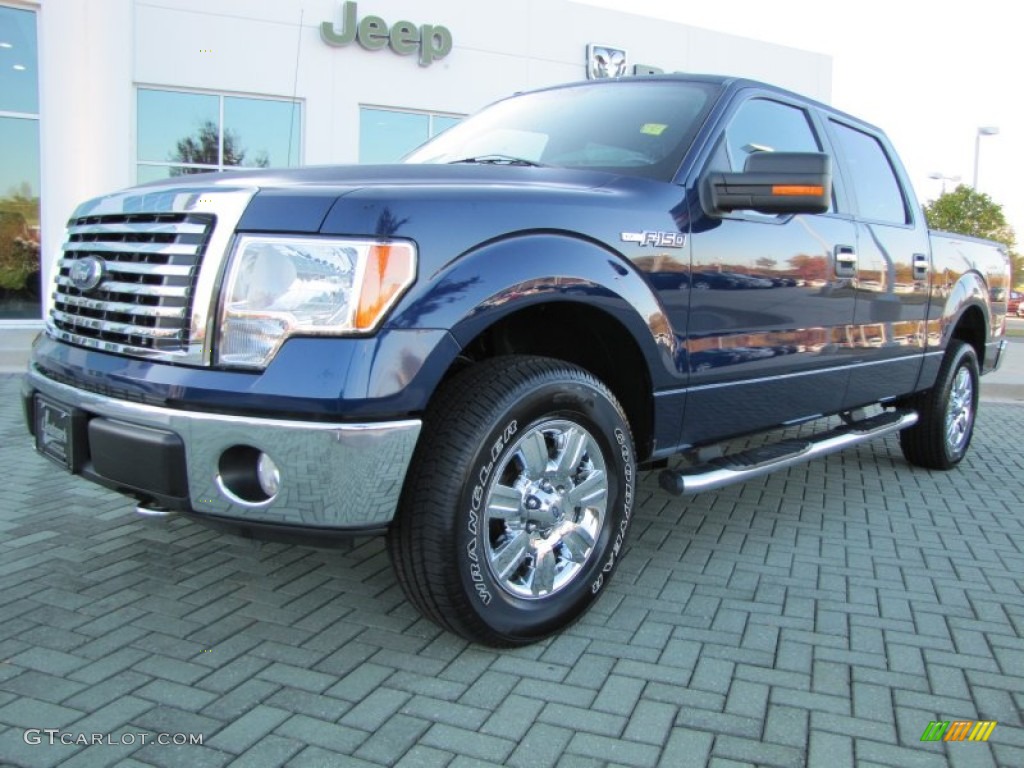 2010 F150 XLT SuperCrew 4x4 - Dark Blue Pearl Metallic / Medium Stone photo #1