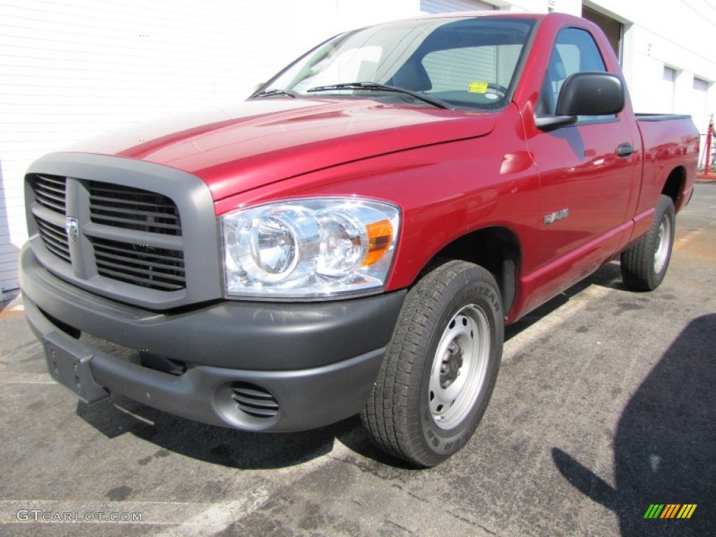 2008 Ram 1500 ST Regular Cab - Inferno Red Crystal Pearl / Medium Slate Gray photo #1